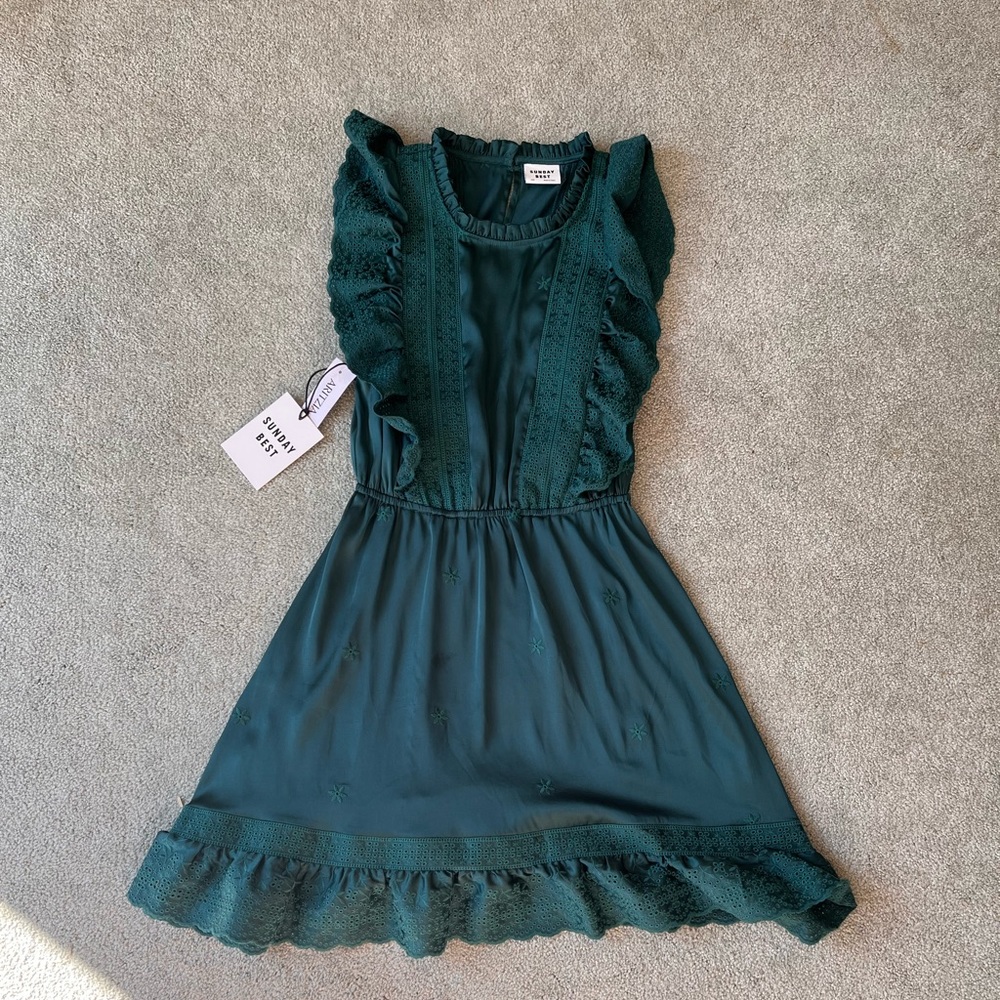 Aritzia Sunday Best Emerald "Bibi" Dress